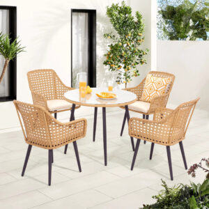 OUTDOOR PATIO SEATING SET 4 CHAIRS AND 1 TABLE SET